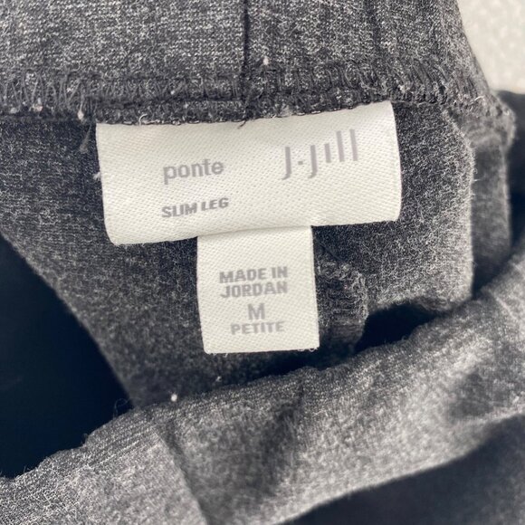 J Jill Pants Womens Medium Petite Gray Ponte Slim Leg Pull On Leggings Stretch - Picture 5 of 12